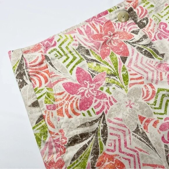 J. Jill Skirt Live In Chino Pink Coral Floral Print w/ Pockets, Size 6P - Picture 3 of 11